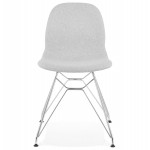 MOUNA chrome-plated metal foot fabric design chair (light grey)