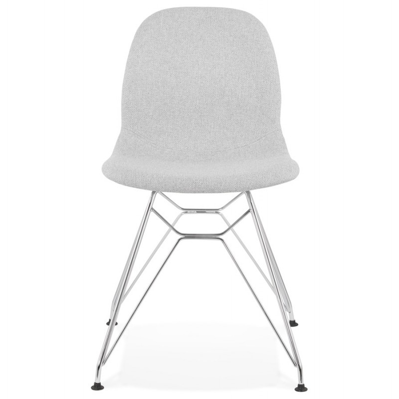 MOUNA chrome-plated metal foot fabric design chair (light grey) - image 47670