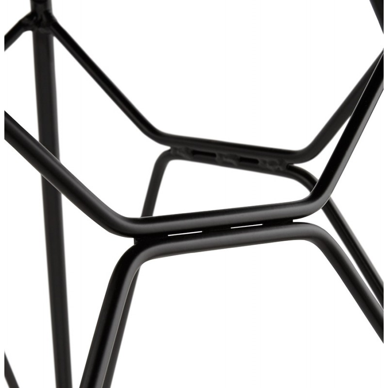 Industrial design chair in black metal foot fabric MOUNA (light grey) - image 47691