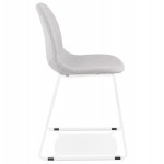 Design Stuhl stapelbar in Stoff Metallbeinen weiß MANOU (hellgrau)