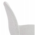 Silla de diseño apilable en tela patas metálicas blancas MANOU (gris claro)