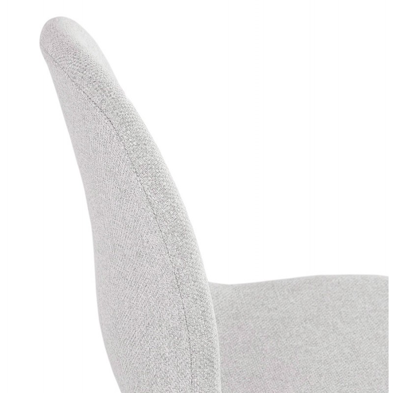 Chaise design empilable en tissu pieds métal blanc MANOU (gris clair) - image 47700