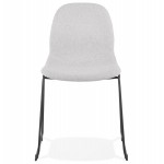 Design chair stackable in fabric black metal legs MANOU (light gray)