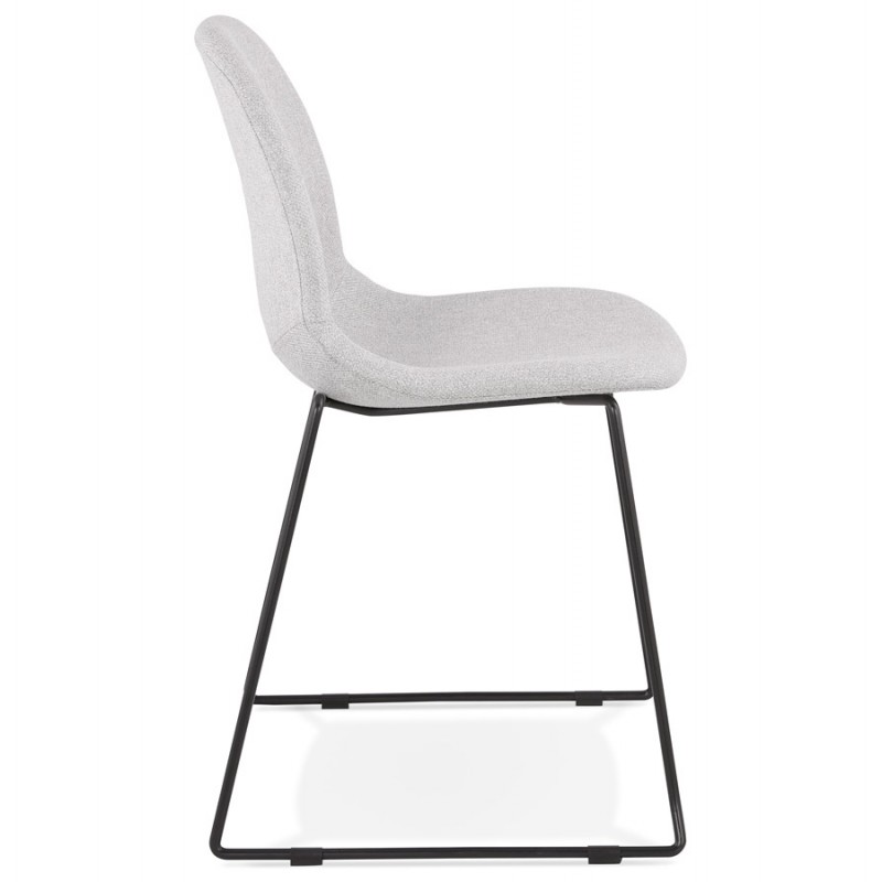 Design chair stackable in fabric black metal legs MANOU (light gray) - image 47705