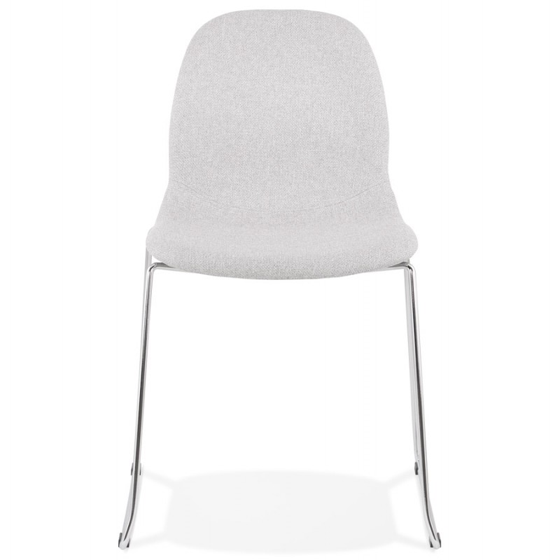 Sedia impilabile design in tessuto con gambe in metallo cromato MANOU (grigio chiaro) - image 47716