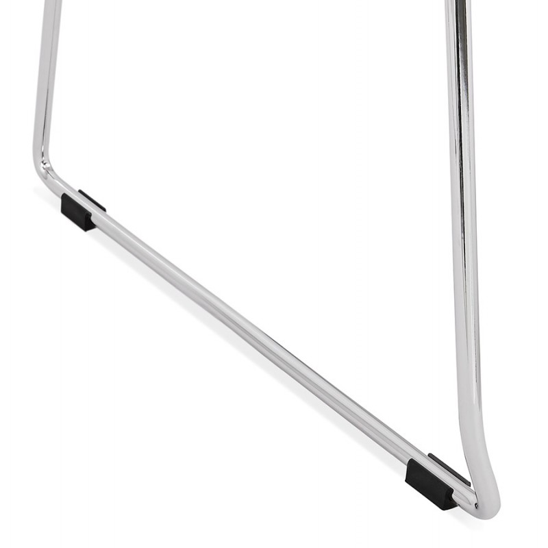 Silla apilable de diseño de tela con patas de metal cromado MANOU (gris claro) - image 47725