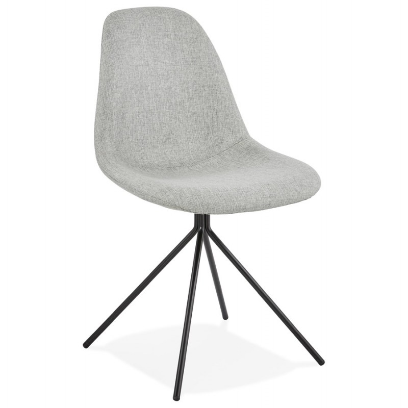 Design chair and Scandinavian black metal foot fabric MALVIN (light grey) - image 47738