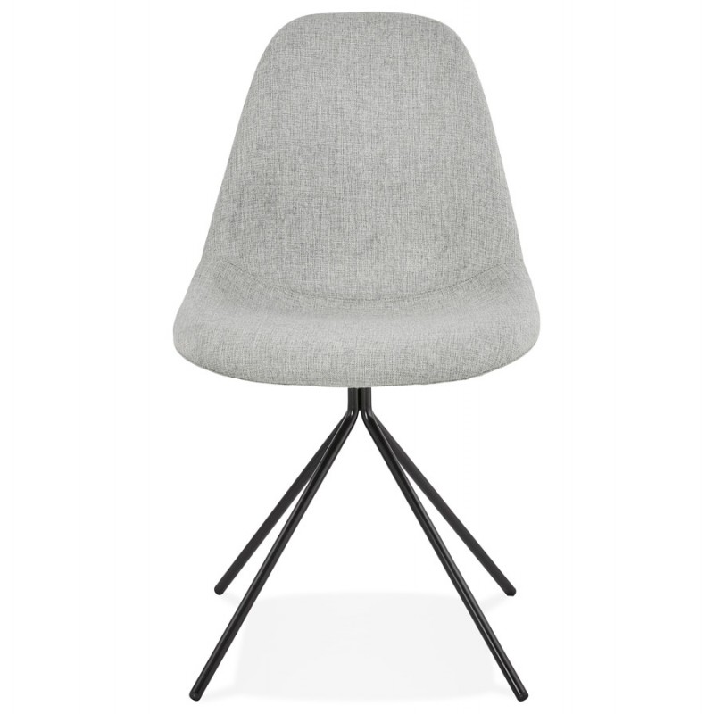 Design chair and Scandinavian black metal foot fabric MALVIN (light grey) - image 47739