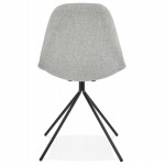 Chaise design et scandinave en tissu pieds métal noir MALVIN (gris clair)