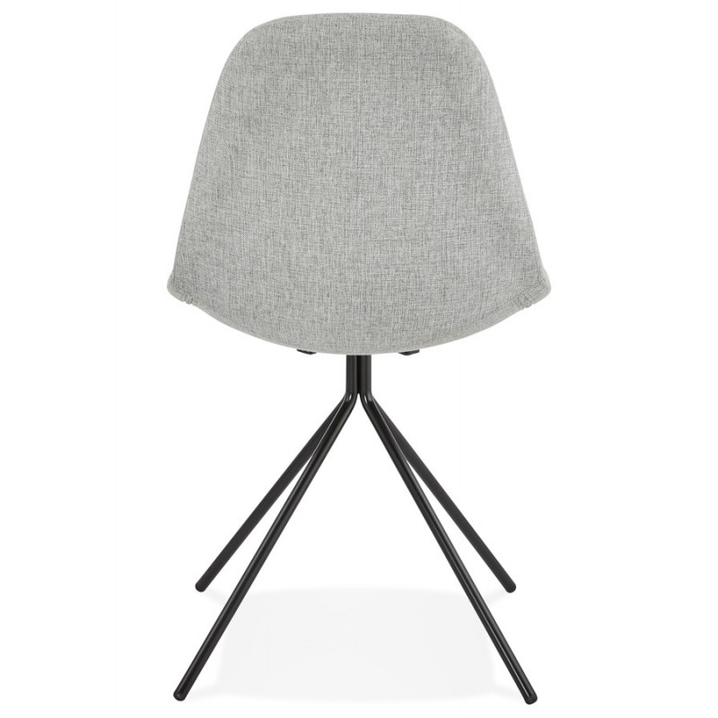 Design chair and Scandinavian black metal foot fabric MALVIN (light grey) - image 47742