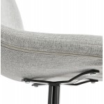 Design chair and Scandinavian black metal foot fabric MALVIN (light grey)