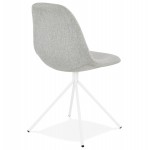 Chaise design et scandinave en tissu pieds métal blanc MALVIN (gris clair)