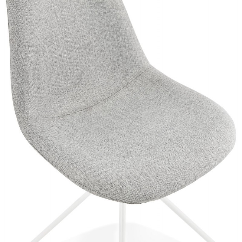 Sedia di design e tessuto scandinavo piedi bianchi in metallo MALVIN (grigio chiaro) - image 47753