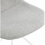 Sedia di design e tessuto scandinavo piedi bianchi in metallo MALVIN (grigio chiaro)