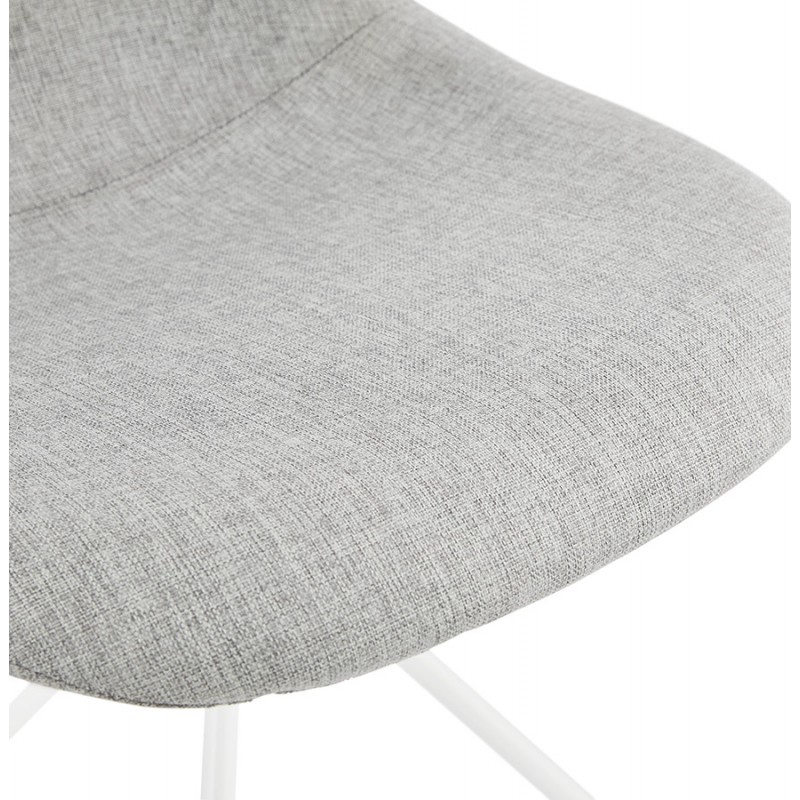 Design chair and Scandinavian fabric white metal feet MALVIN (light grey) - image 47754