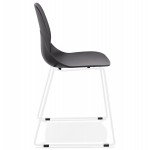 MALAURY weiß Metall Fuß stapelbar Design Stuhl (schwarz)