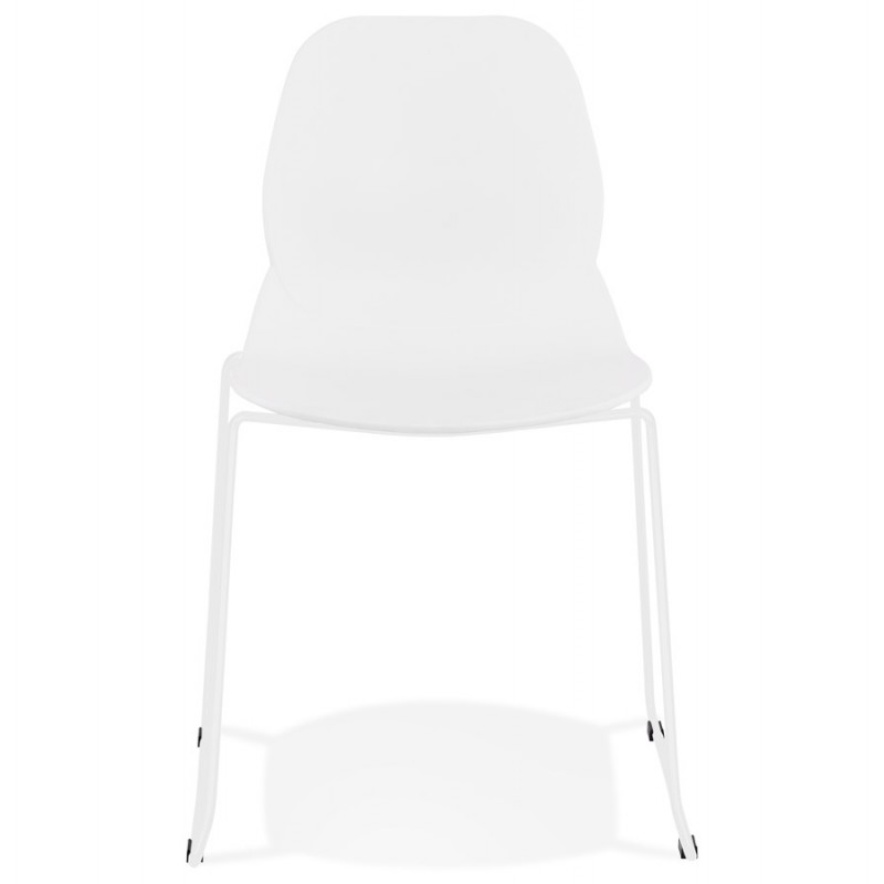 MALAURY sedia di design impilabile piede in metallo bianco (bianco) - image 47792