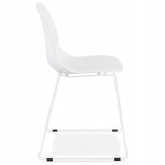 MALAURY white metal foot stackable design chair (white)