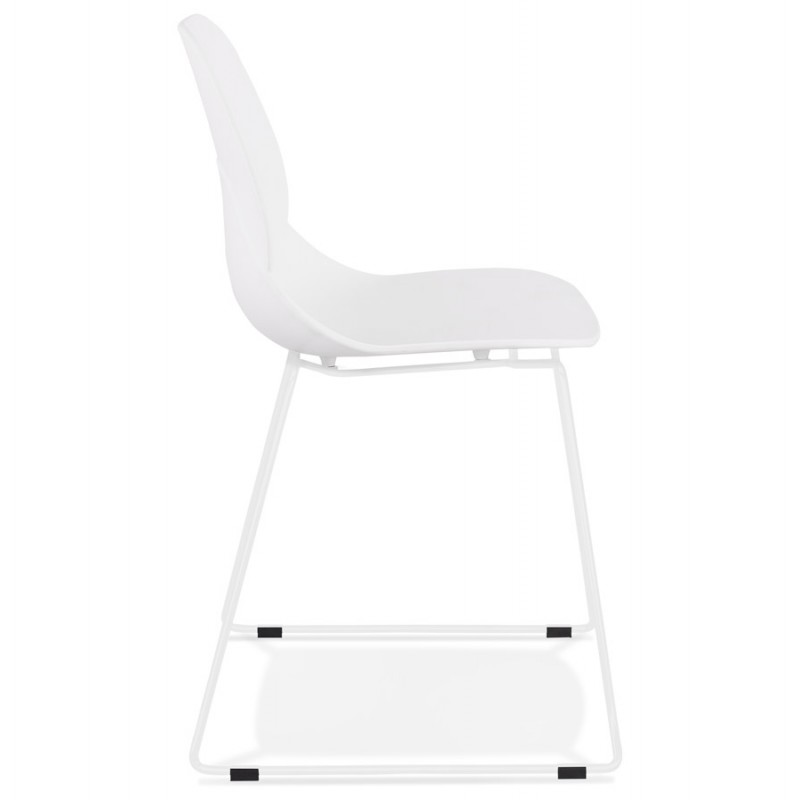 MALAURY sedia di design impilabile piede in metallo bianco (bianco) - image 47794