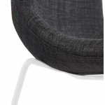 Chaise design empilable en tissu pieds métal blanc MANOU (gris foncé)