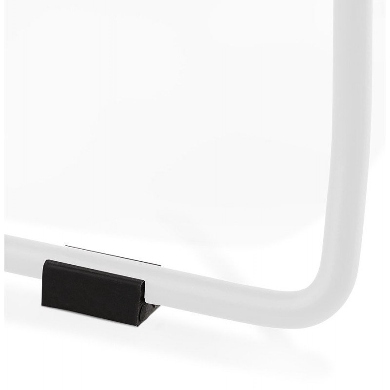 Design Stuhl stapelbar in Stoff mit weißen Metallbeinen MANOU (dunkelgrau) - image 47803