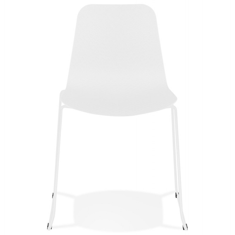 Moderne Stuhl stapelbare Füße weiß Metall ALIX (weiß) - image 47807