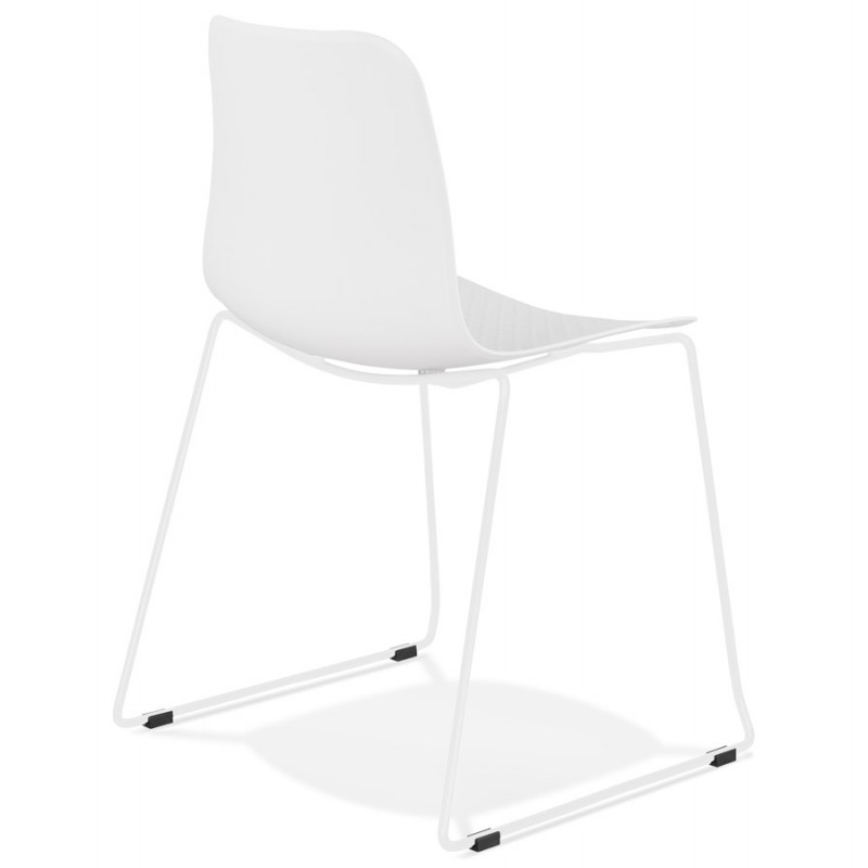 Moderne Stuhl stapelbare Füße weiß Metall ALIX (weiß) - image 47809