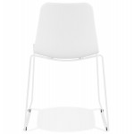 Modern chair stackable feet white metal ALIX (white)