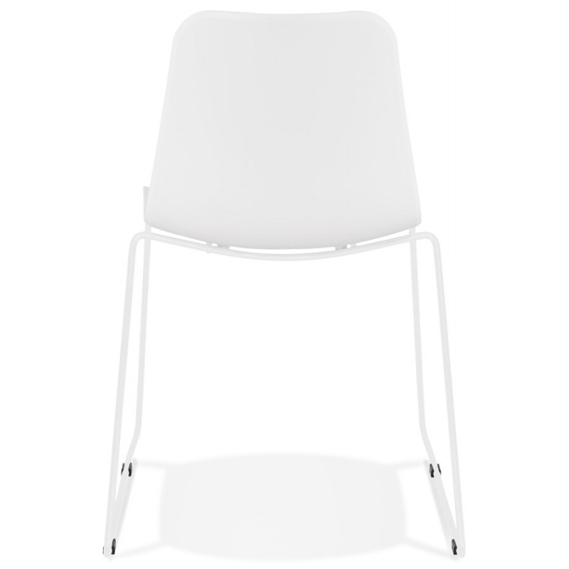 Modern chair stackable feet white metal ALIX (white) - image 47810