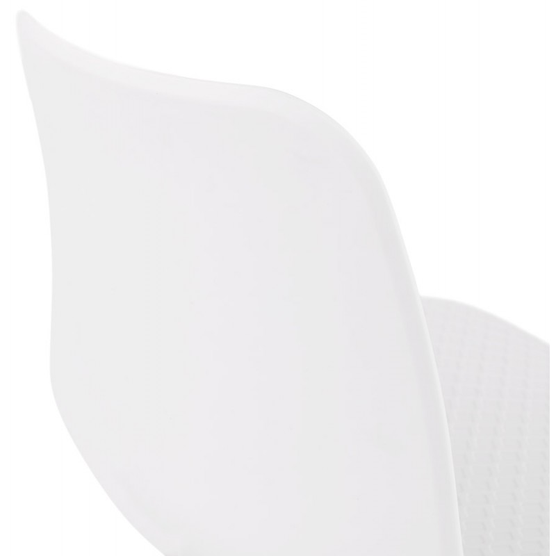 Sedia moderna impilabile piedi bianco metallo ALIX (bianco) - image 47812