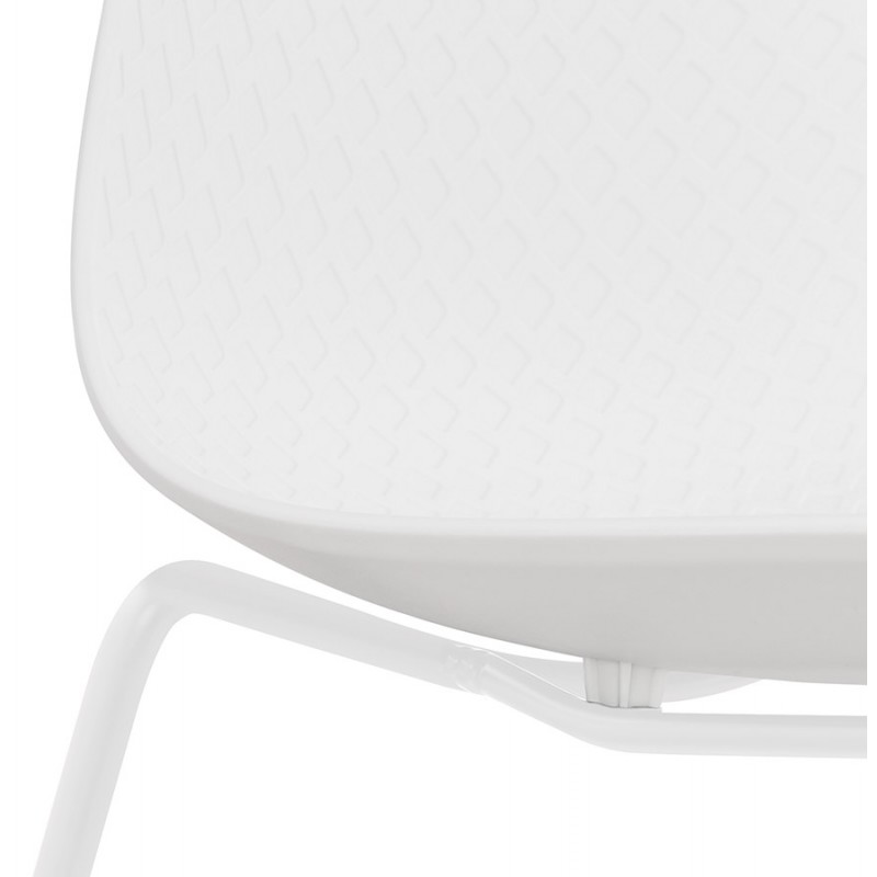 Sedia moderna impilabile piedi bianco metallo ALIX (bianco) - image 47813