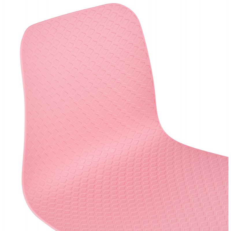 Modern chair stackable feet white metal ALIX (pink) - image 47820