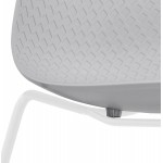 Modern chair stackable feet white metal ALIX (light grey)