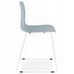 Moderne Stuhl stapelbare weiße Metallfüße ALIX (himmelblau)
