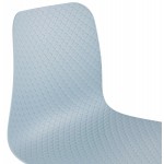 Sedia moderna impilabile piedi bianchi in metallo ALIX (azzurro cielo)
