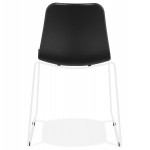 Modern chair stackable feet white metal ALIX (black)