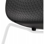 Modern chair stackable feet white metal ALIX (black)