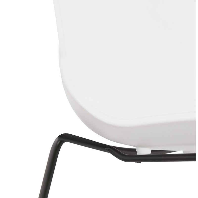 Silla de diseño de pie de metal negro MALAURY (blanco) - image 47858