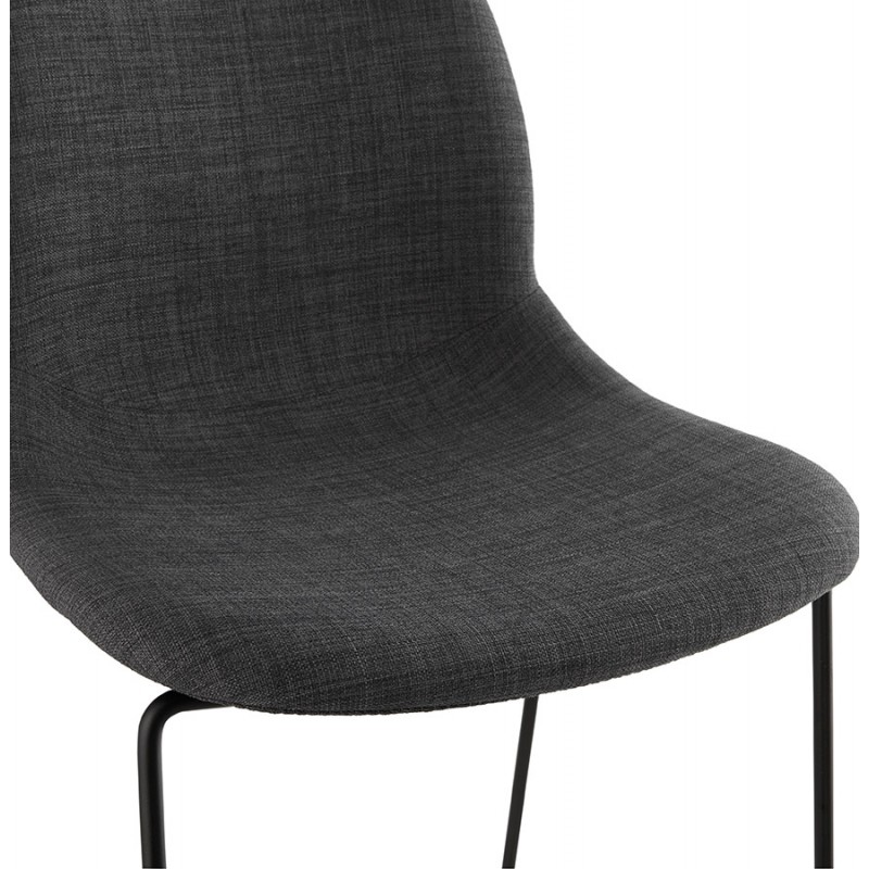 Design stackable chair in black metal legs fabric MANOU (dark gray) - image 47874