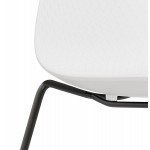 Moderne Stuhl stapelbare schwarze Metallfüße ALIX (weiß)