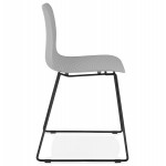 Modern chair stackable black metal feet ALIX (light grey)