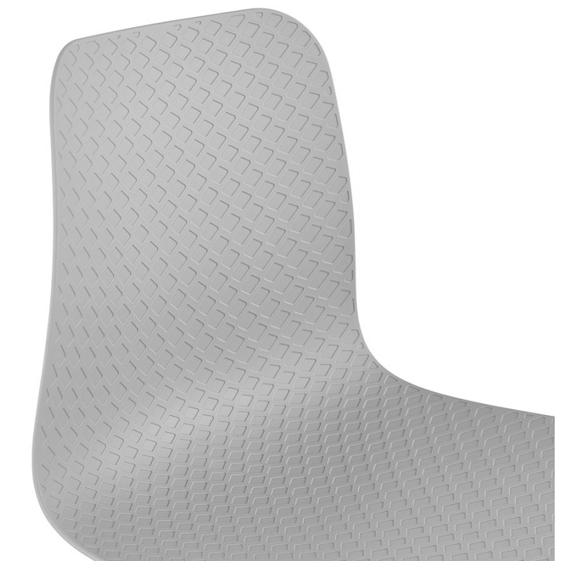 Modern chair stackable black metal feet ALIX (light grey) - image 47901