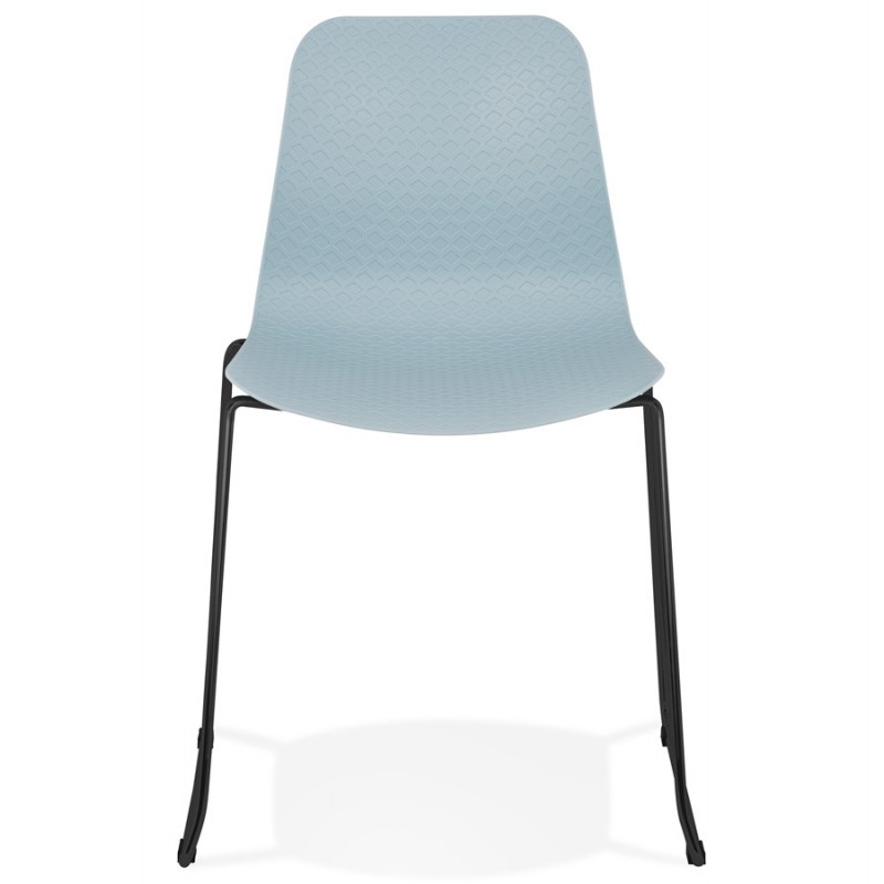 Modern chair stackable black metal feet ALIX (sky blue) - image 47906