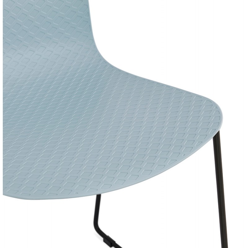 Moderne Stuhl stapelbare schwarze Metallfüße ALIX (himmelblau) - image 47911