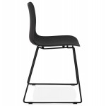 Moderne Stuhl stapelbare schwarze Metallfüße ALIX (schwarz)