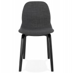 Design and contemporary chair in black wooden foot fabric MARTINA (anthracite grey)