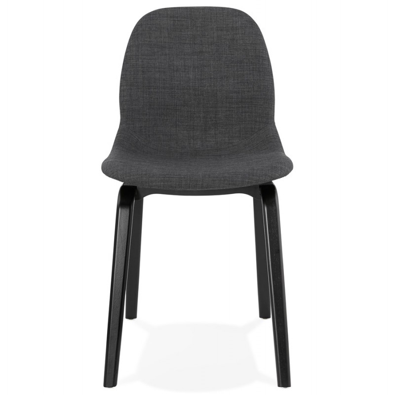 Design and contemporary chair in black wooden foot fabric MARTINA (anthracite grey) - image 47937