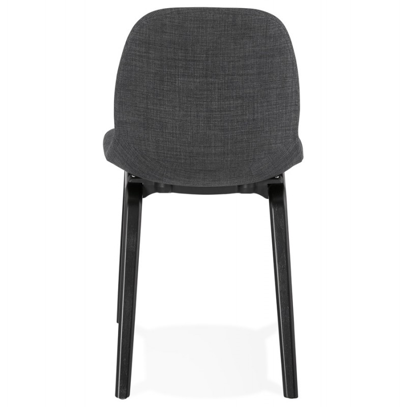 Design and contemporary chair in black wooden foot fabric MARTINA (anthracite grey) - image 47940