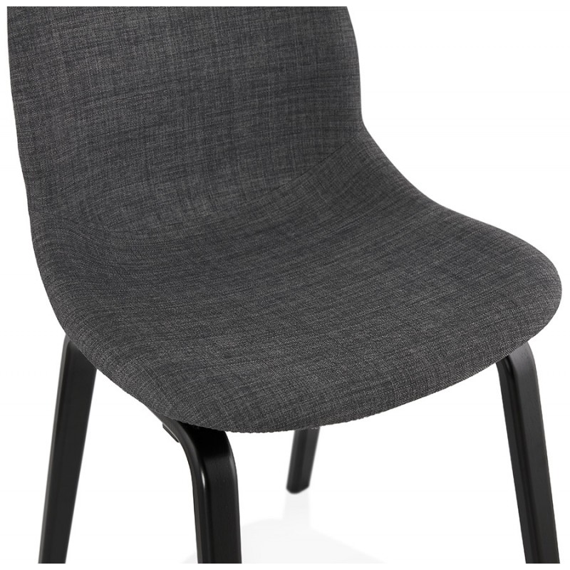 Design and contemporary chair in black wooden foot fabric MARTINA (anthracite grey) - image 47942