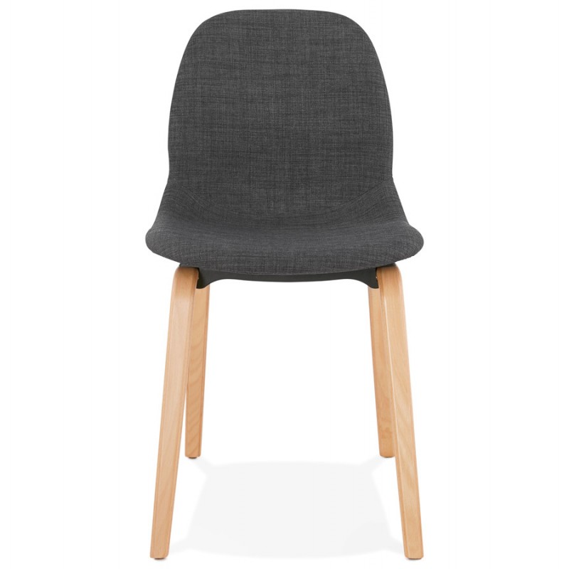 Design chair and Scandinavian foot fabric wood natural finish MARTINA (anthracite grey) - image 47950